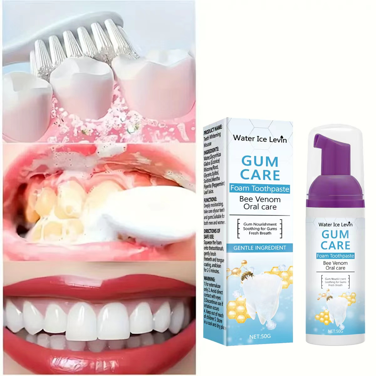 Teeth Whitening Xylitol Gum - Pasta de dientes de espuma para