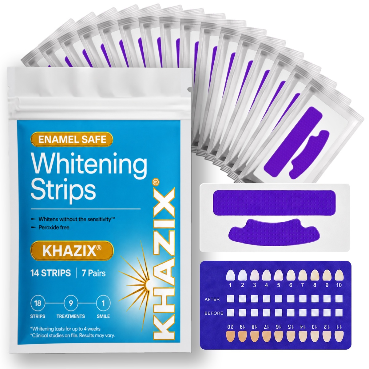 Teeth Whitening Retainer - 7 pares de tiras blanqueadoras de