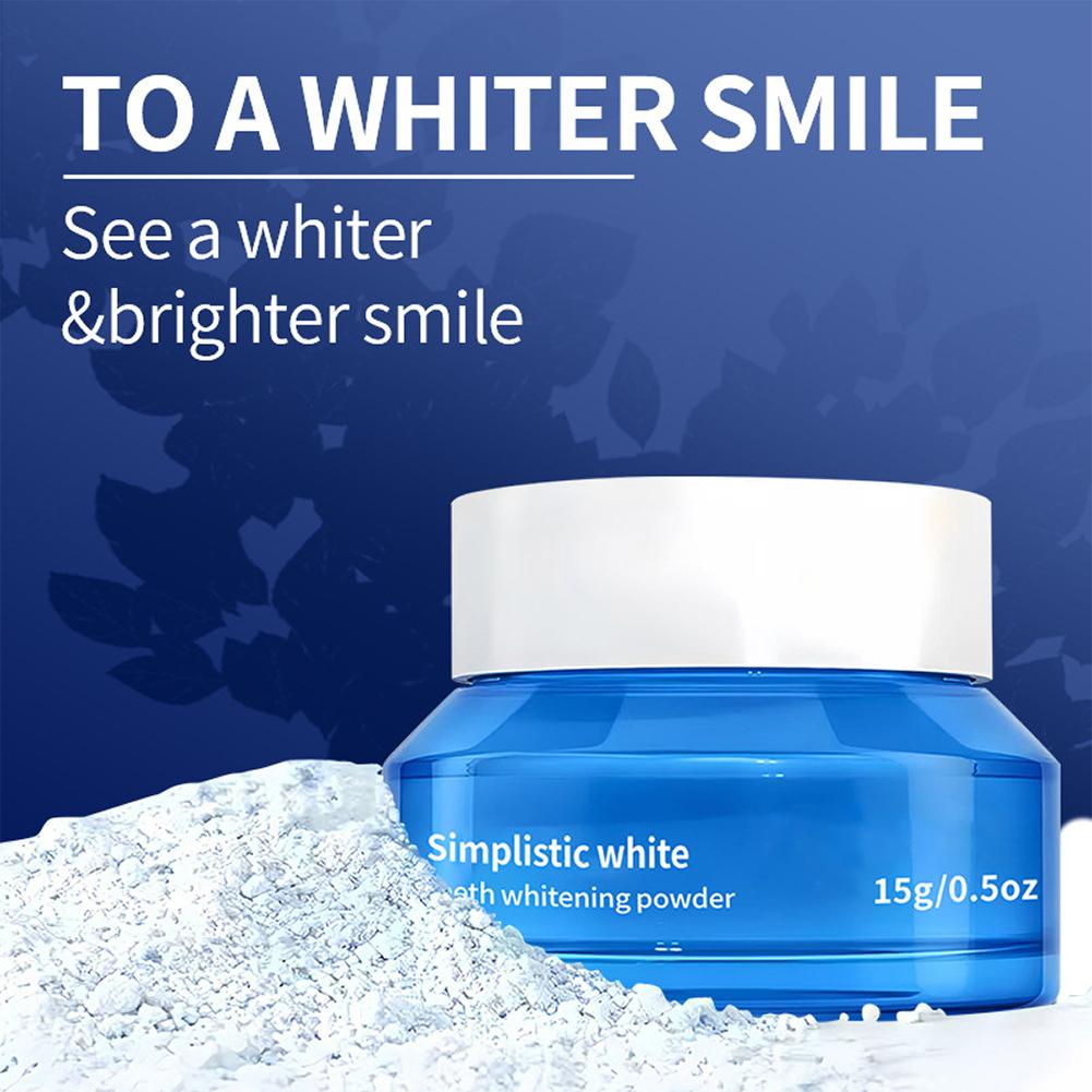 Teeth Whitening Bleach - Polvo Blanqueador Dental Simple, Elimina Manchas,