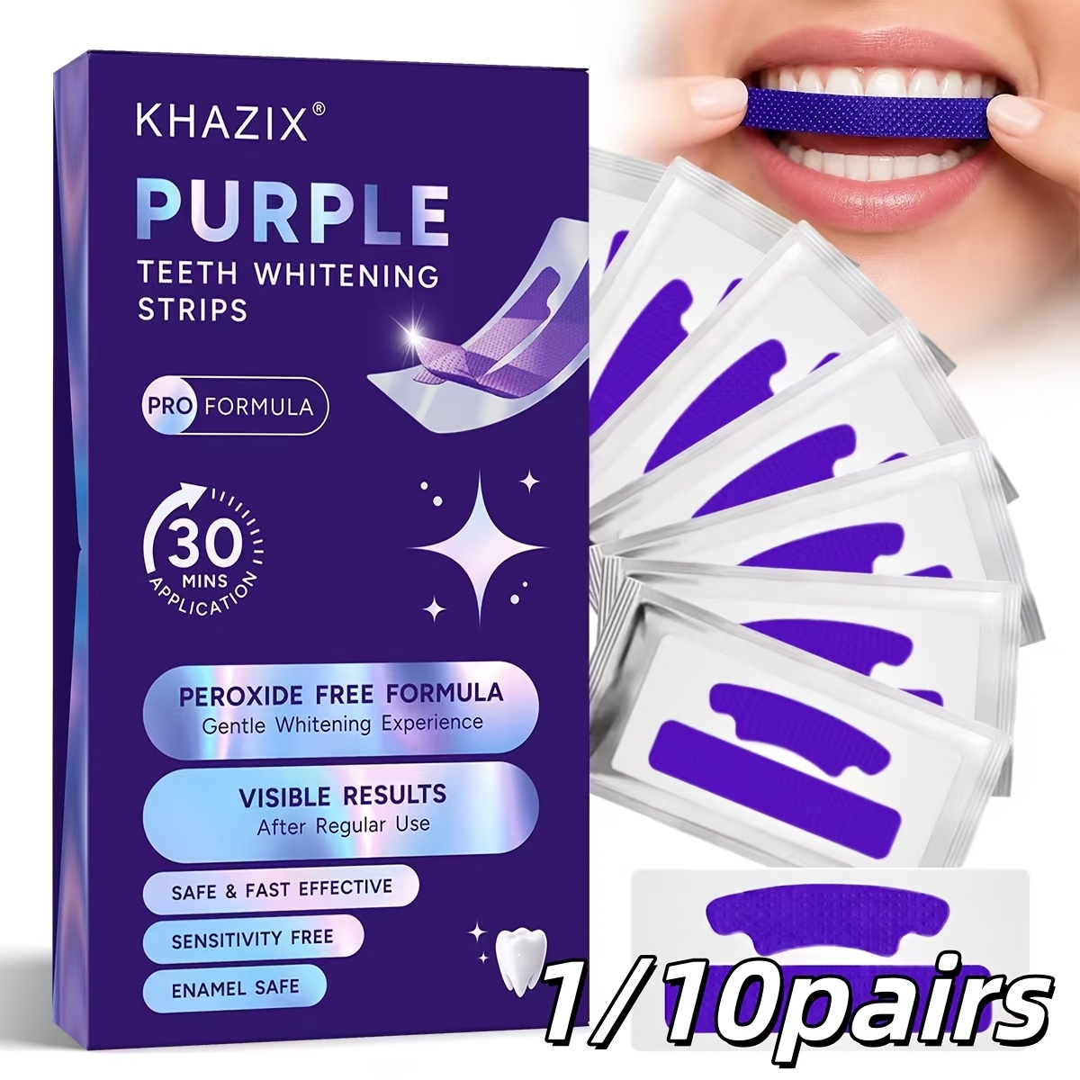 Teeth Whitening Retainer - 1/10 pares de tiras blanqueadoras de