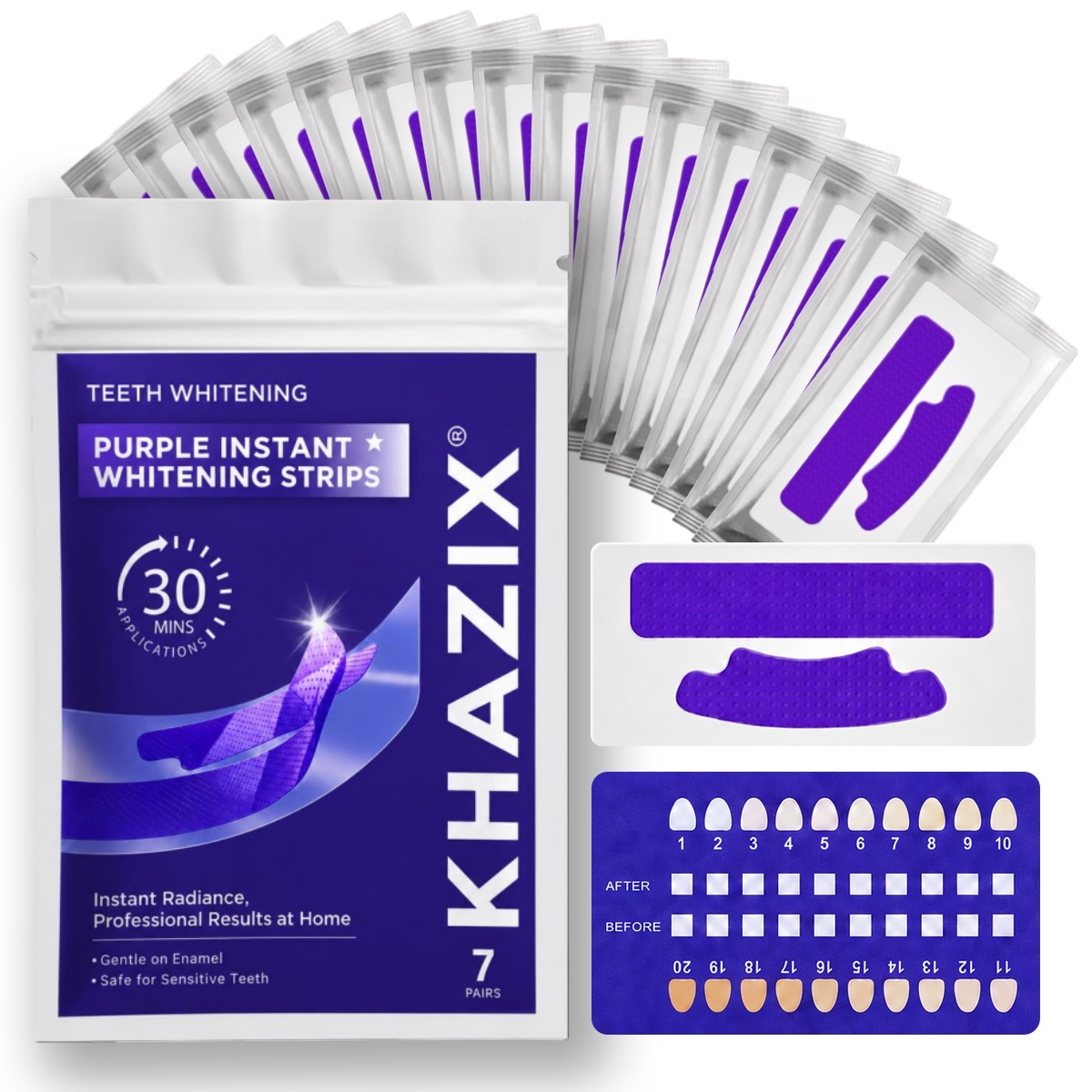 Teeth Whitening Retainer - 1/7 Pares de Tiras Blanqueadoras de
