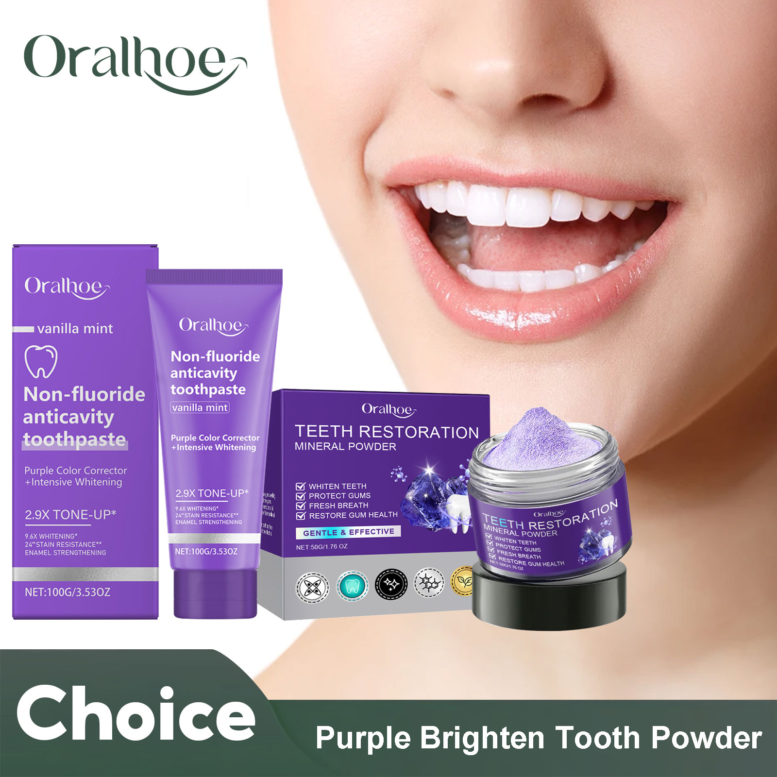 Teeth Whitening Bleach - Teeth Restoration Mineral Powder Teeth Whitening