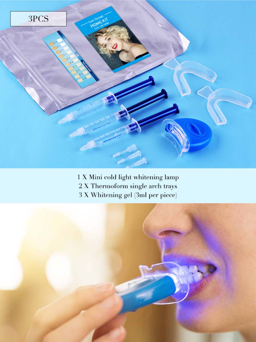 Teeth Whitening Bleach - Kit de Gel blanqueador de dientes