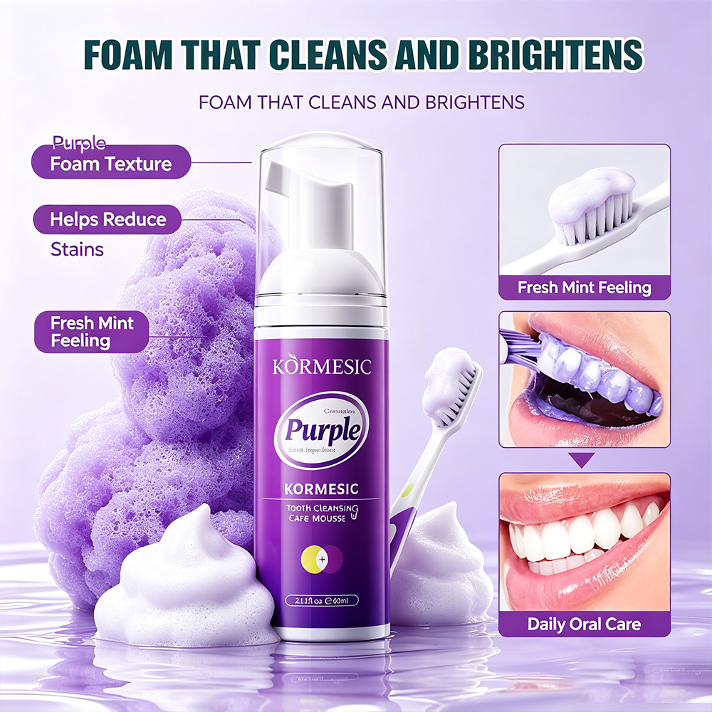 Teeth Whitening Mousse - Espuma Dental Blanqueadora Morada V34, Corrector