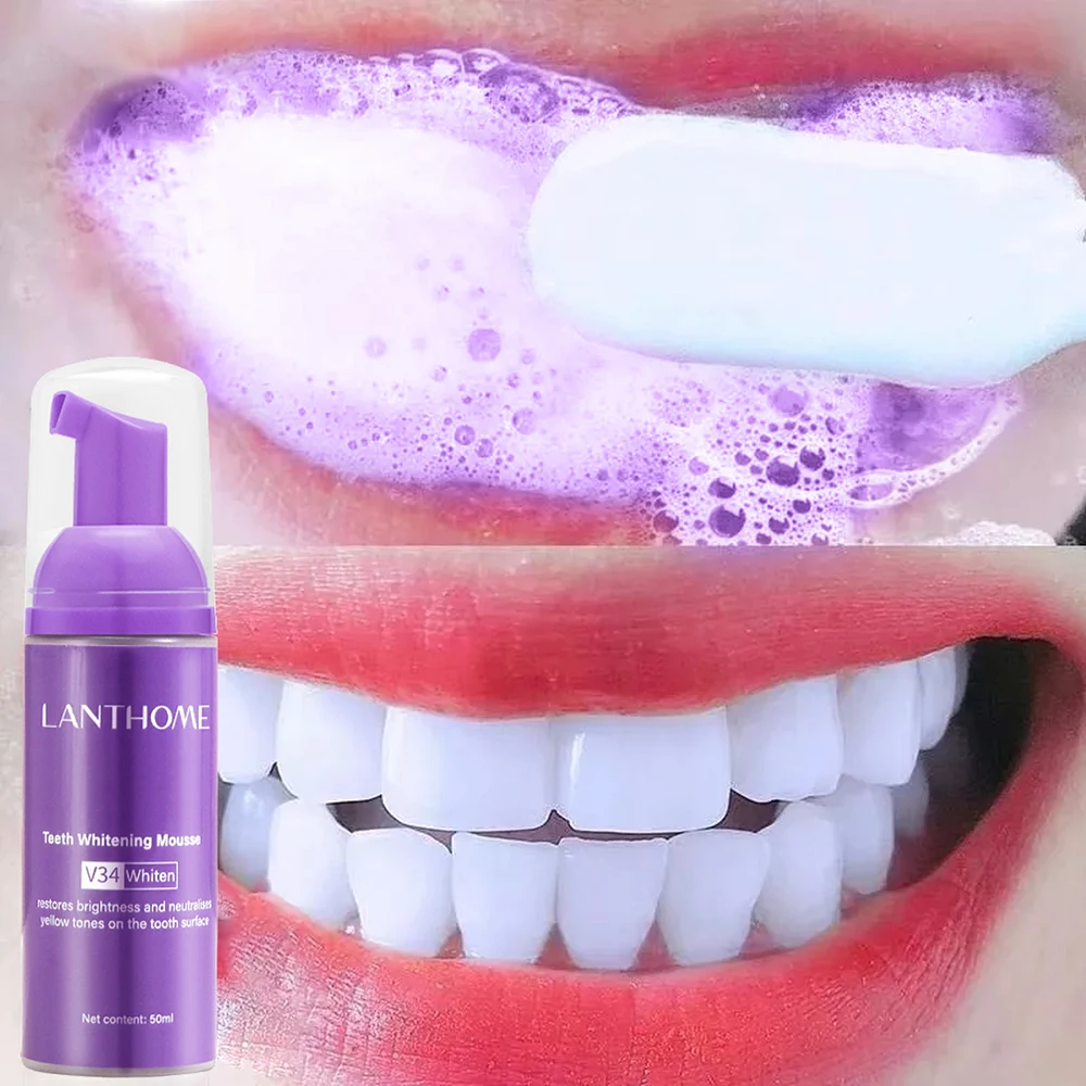 Teeth Whitening Mousse - Mousse-pasta de dientes V34 para limpieza