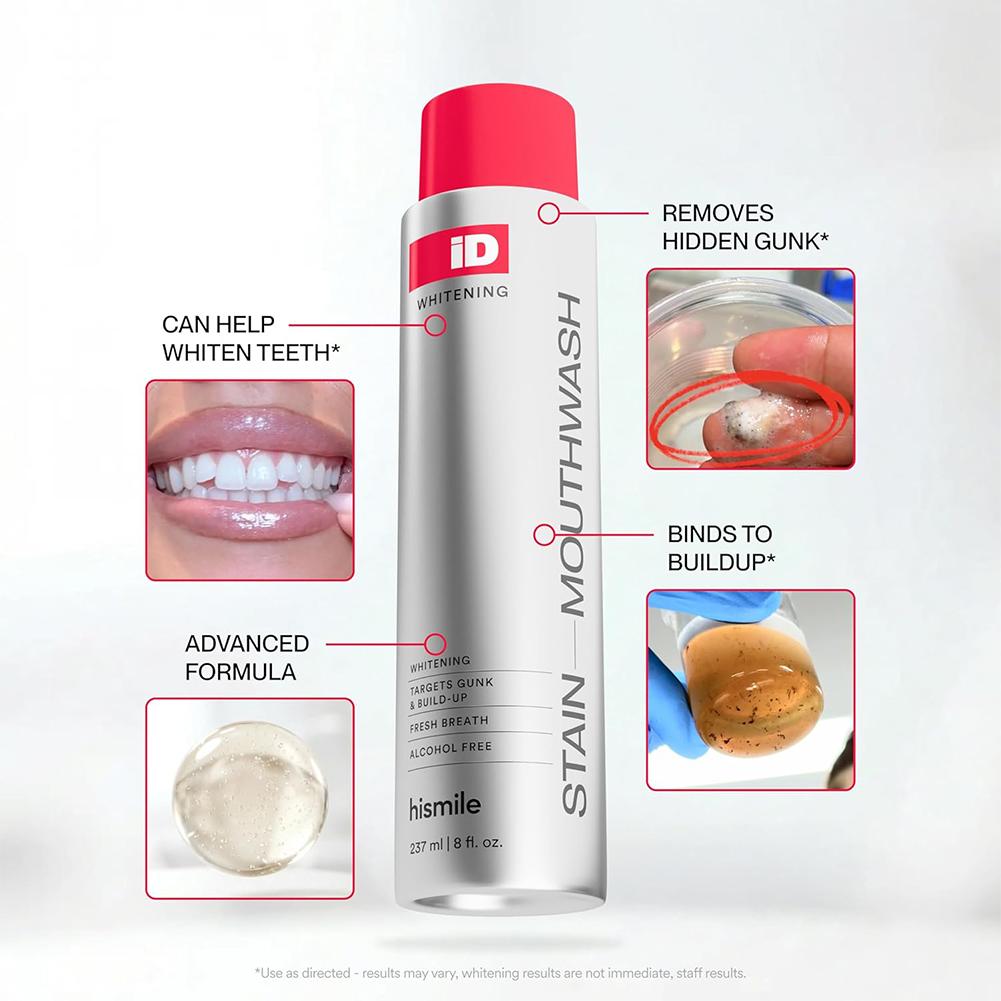 Enjuague bucal sin alcohol His - Teeth Whitening Hismile reseña y precio