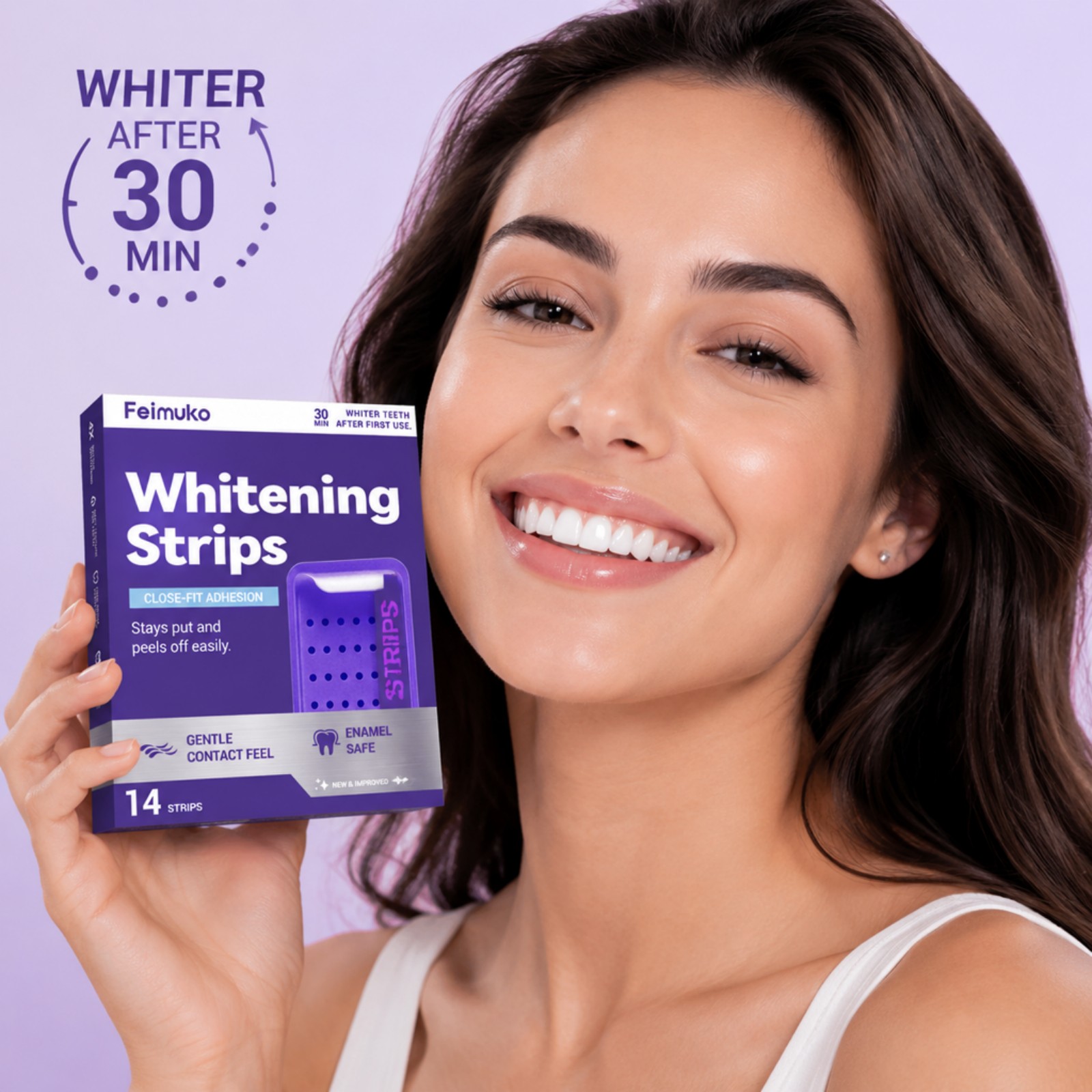 7 tiras blanqueadoras púrpuras - Teeth Whitening Bleaching Kit reseña y precio
