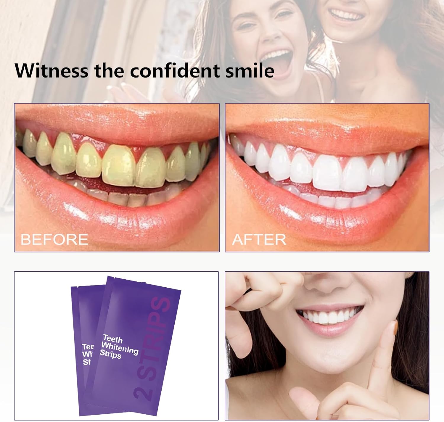 7 tiras blanqueadoras púrpuras - Teeth Whitening Bleaching Kit reseña y precio